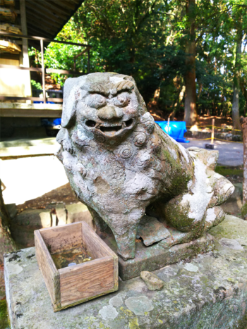 諭鶴羽神社のちんまりしたかわいい狛犬